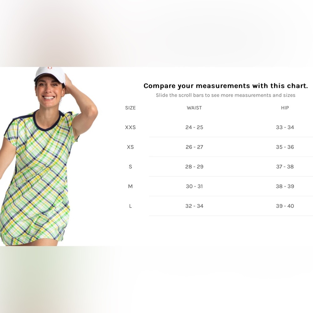 Golf *FINAL DROP* Tennis Shortsleeved Dress with shorts - Picnic Plaid NWT - Picture 12 of 12
